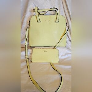 Kate Spade Yellow Handbag and Wallet Set